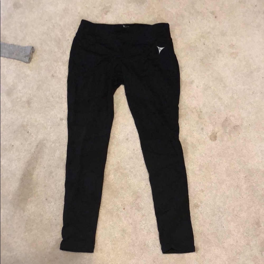 Black leggings with mesh cut outs